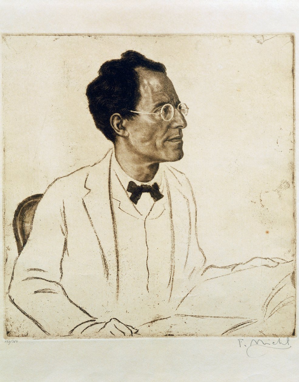Porträtt av den österrikiska kompositören och dirigenten Gustav Mahler (Kalischt av Ferdinand Michl