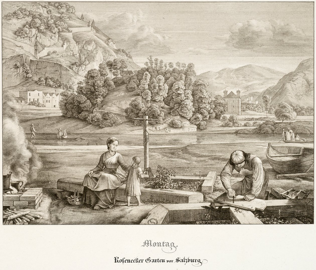 Måndag: Rosenecker Garden före Salzburg av Ferdinand Olivier