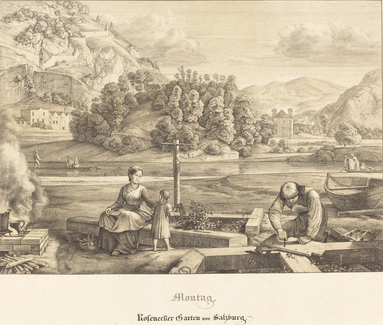 Måndag - Rosenecker Garden nära Salzburg (måndag - Rosenecker Garden nära Salzburg) av Ferdinand Olivier