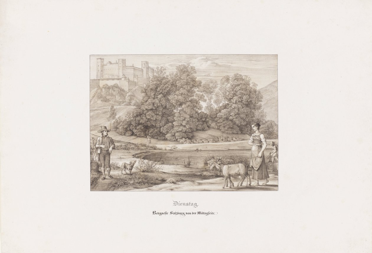 Tisdag - Salzburgs bergsfästning Salzburgs bergsfästning från södra sidan av Ferdinand Olivier
