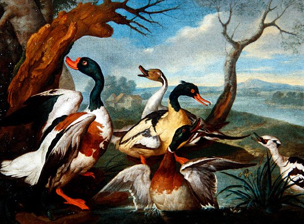 Ankor i ett flodlandskap (olja på duk) av Ferdinand Phillip de Hamilton