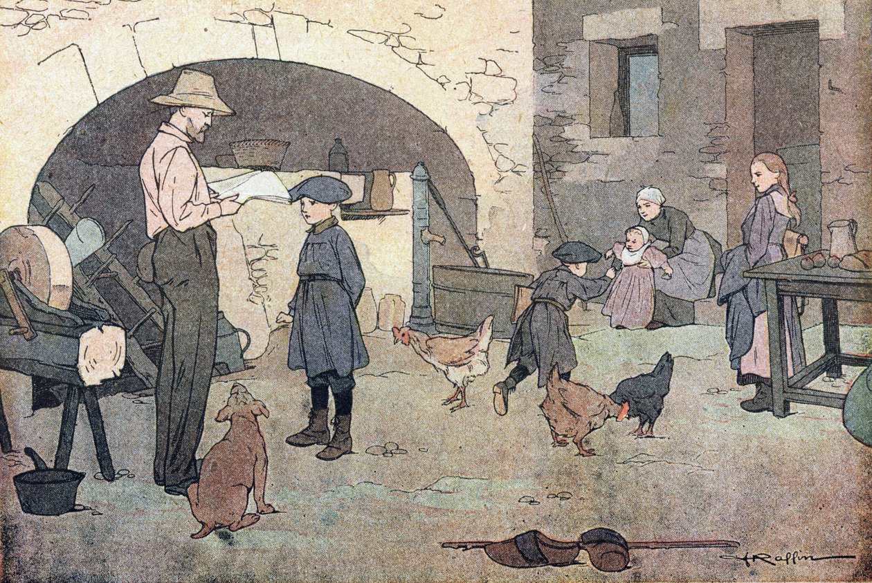 Hemma igen, i barndomens bilderbok, ca 1900 (gravyr) av Ferdinand Raffin