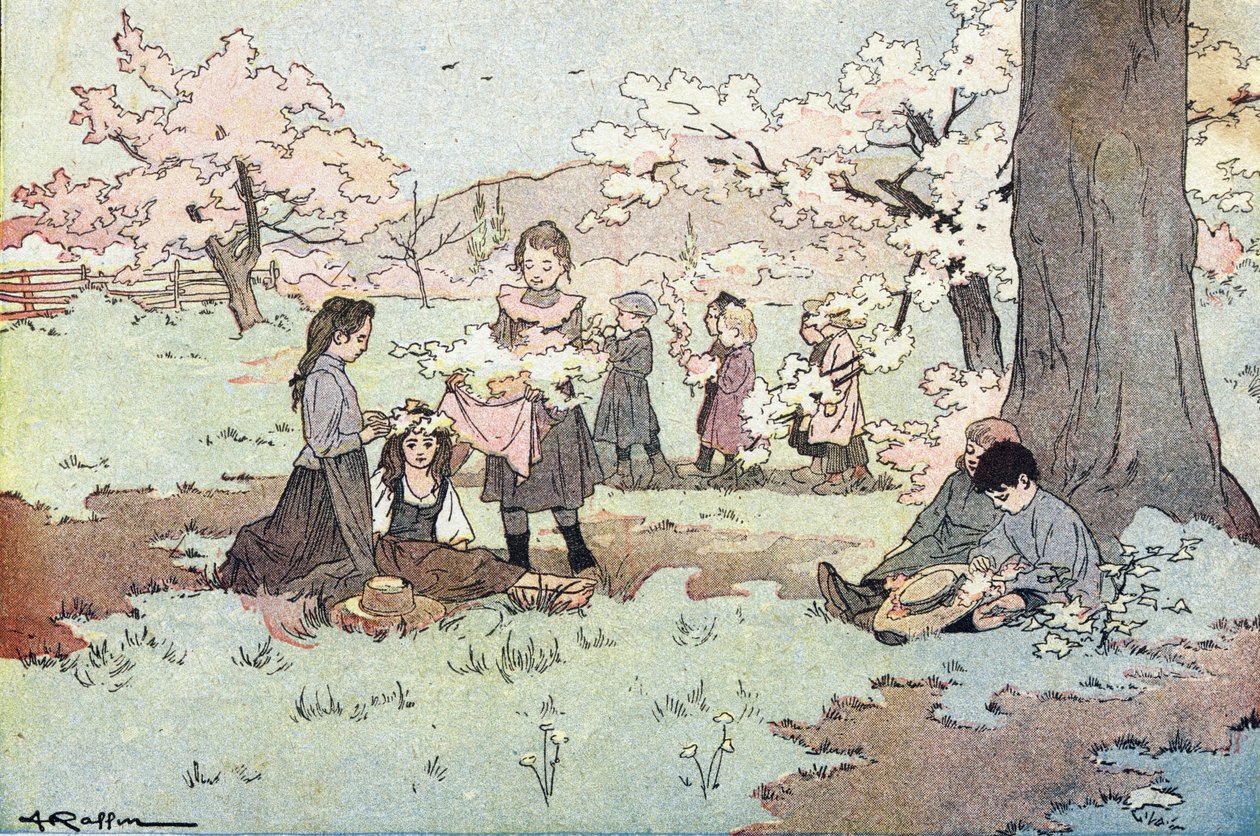 Barn som plockar blommor från fälten, i Imagier de l