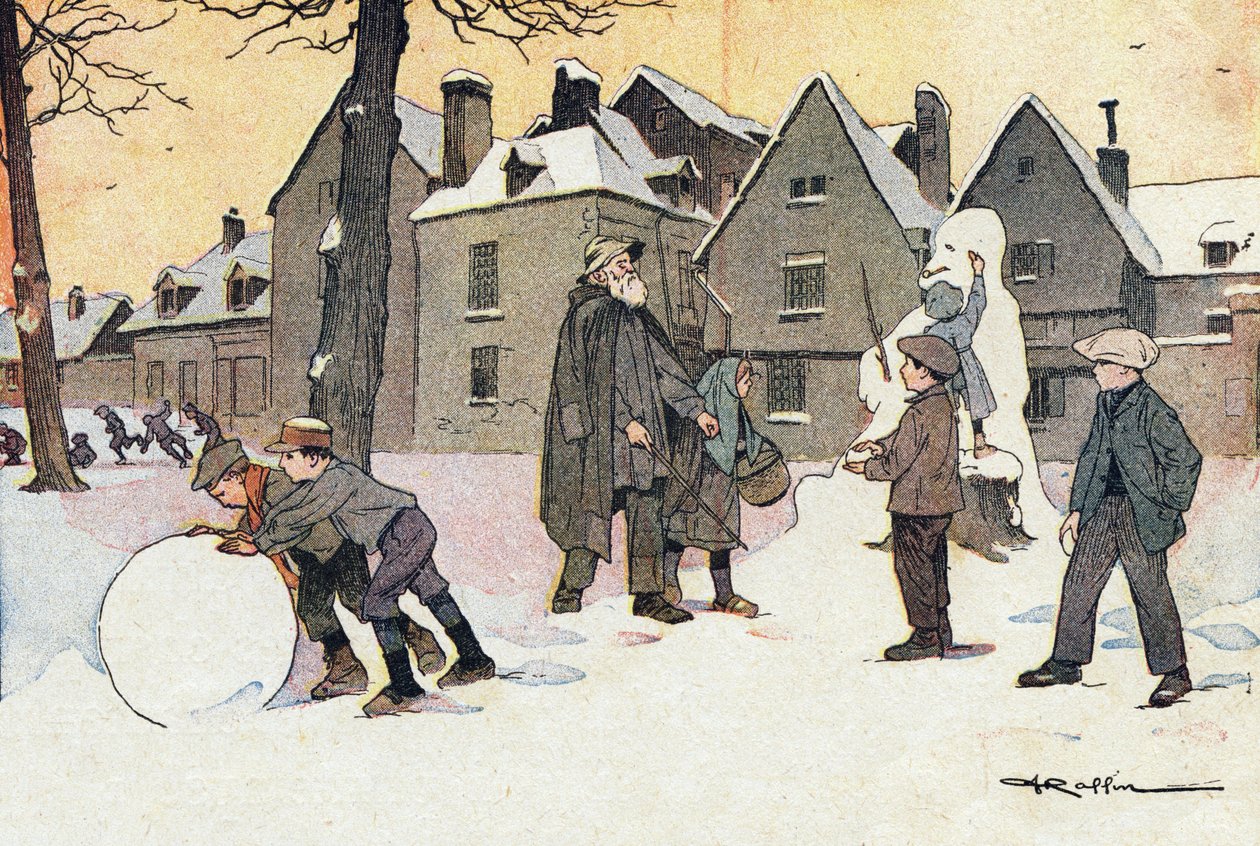 Snow, i barndomens bilderbok, ca 1900 (gravyr) av Ferdinand Raffin