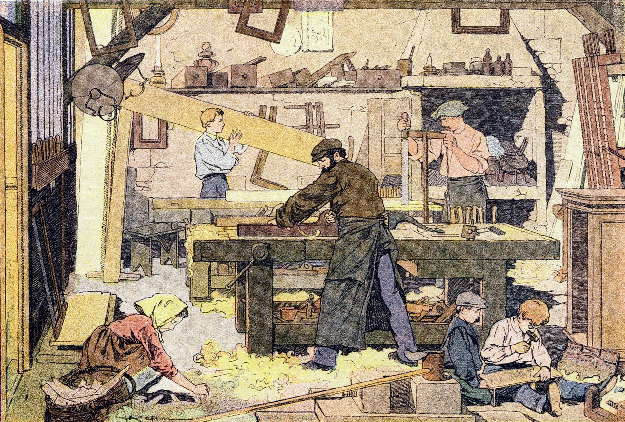 Snickaren, i barndomens bilderbok, ca 1900 (gravyr) av Ferdinand Raffin