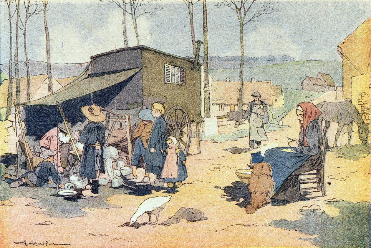 The retamer, i barndomens bildbok, ca 1900 (gravyr) av Ferdinand Raffin