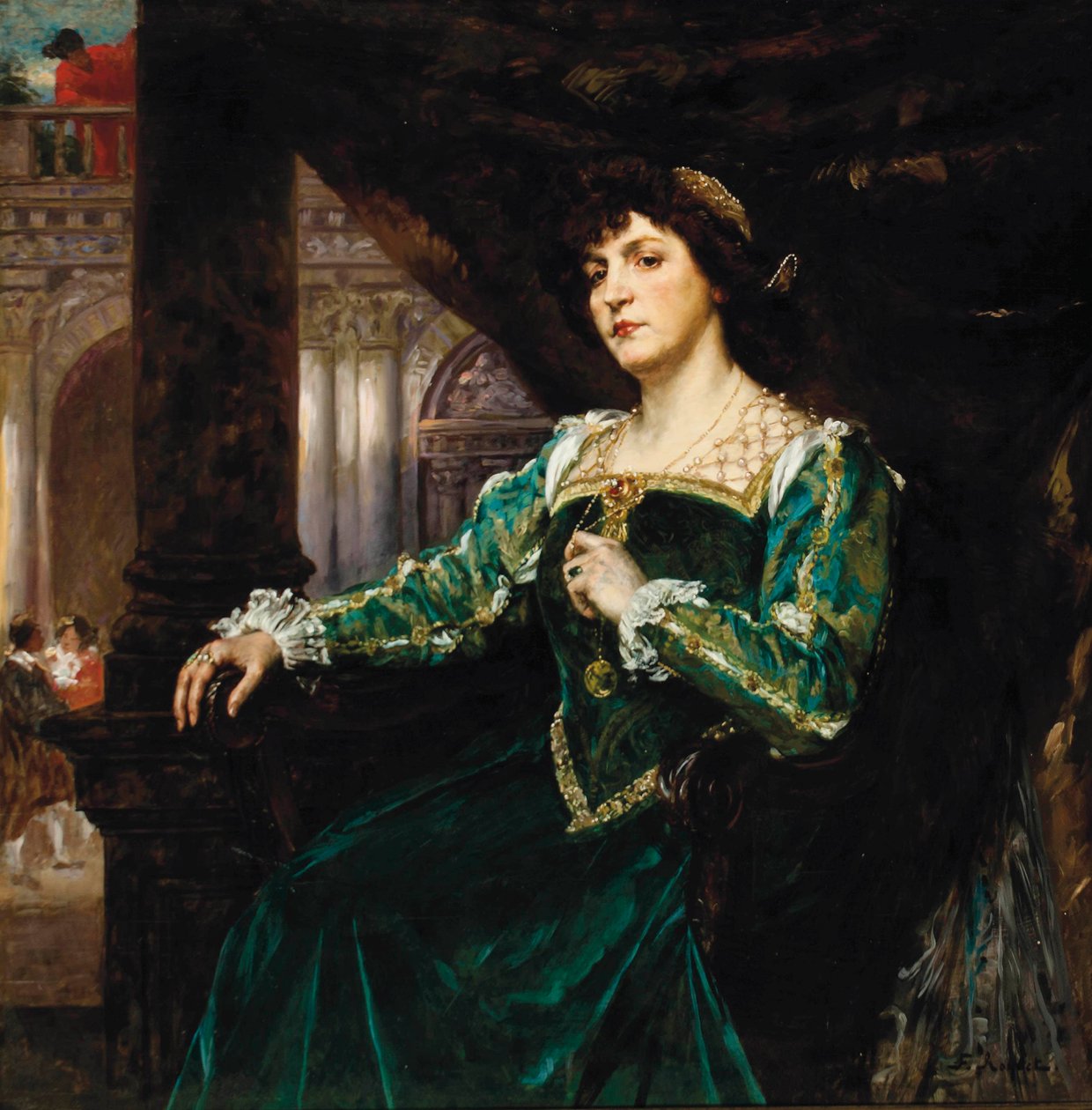 Porträtt av Madame Clemenceau av Ferdinand Roybet