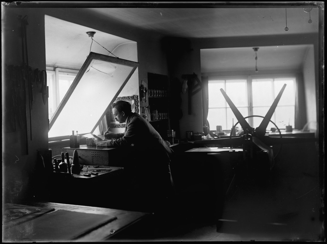 Ferdinand ordure i sitt tryckeri av Ferdinand Schmutzer