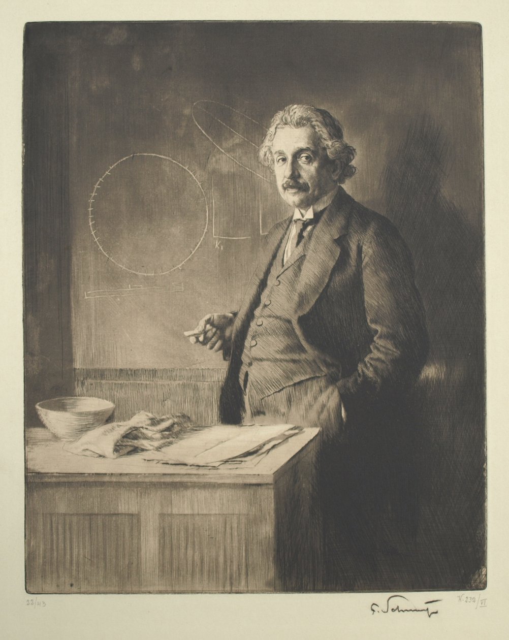 Porträtt av Albert Einstein 1879-1955, 1921 av Ferdinand Schmutzer