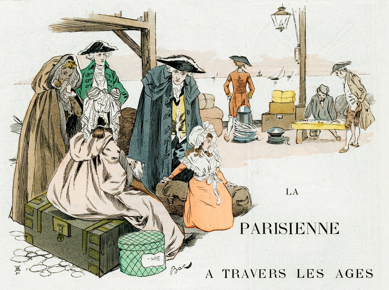 Den parisiska kvinnan genom tiderna, 1700-talet, c1880-1950. av Ferdinand Sigismund Bac