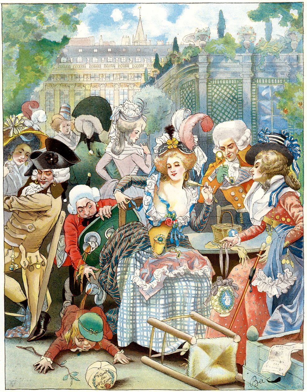 Det kungliga palatset, under konventionen, 1700-talet, c1870-1950. av Ferdinand Sigismund Bac