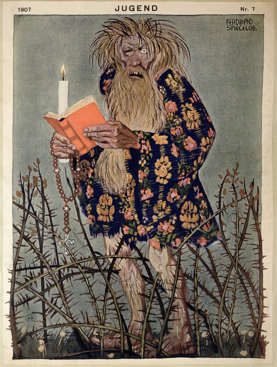 Ett troll, illustration från "Jugend", publicerad i München 1907 (lito i färg) av Ferdinand Spiegel