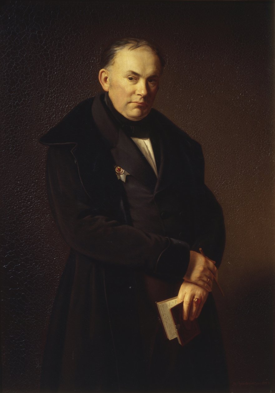Porträtt av poeten Vasily Zhukovsky 1783-1852, 1844 av Ferdinand Theodor Hildebrandt