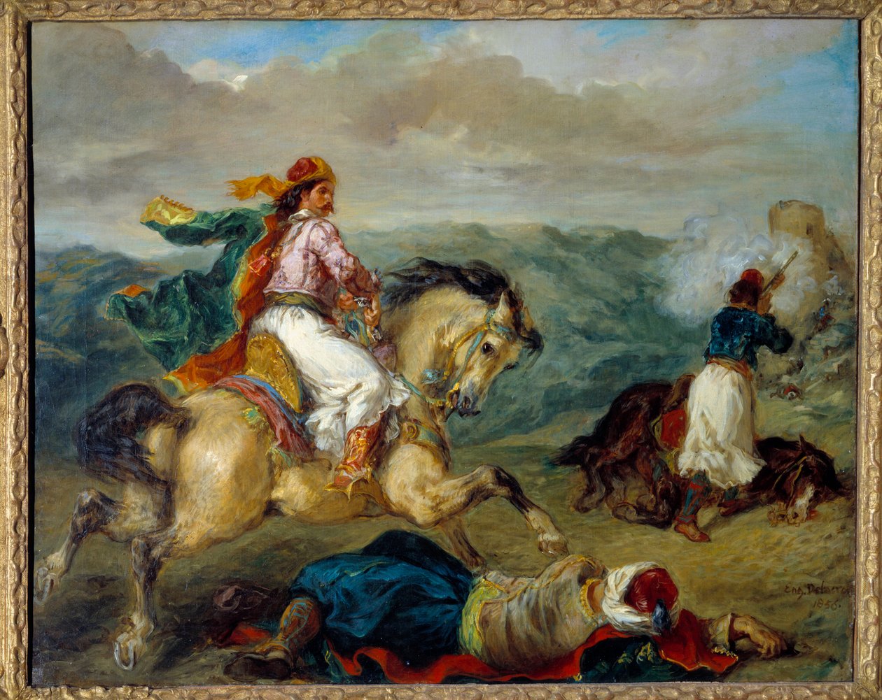 Ett avsnitt av kriget i Grekland. Målning av Eugene Delacroix (1798-1863) av Ferdinand Victor Eugene Delacroix