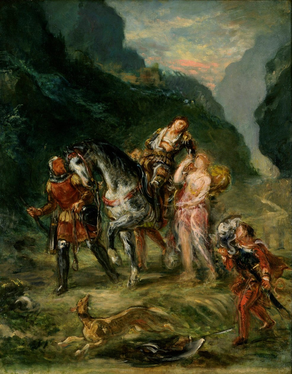 Angelica och den sårade Medoro, ca 1860 (olja på duk) av Ferdinand Victor Eugene Delacroix