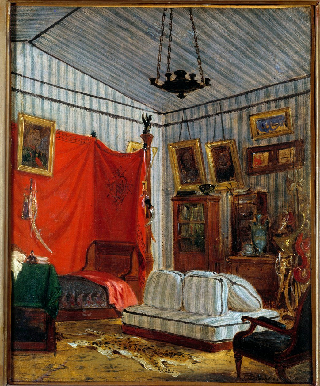 Appartement du Comte de Mornay Målning av Eugene Delacroix (1798-1863) 1833 Sön. 0,41x0,32 m av Ferdinand Victor Eugene Delacroix