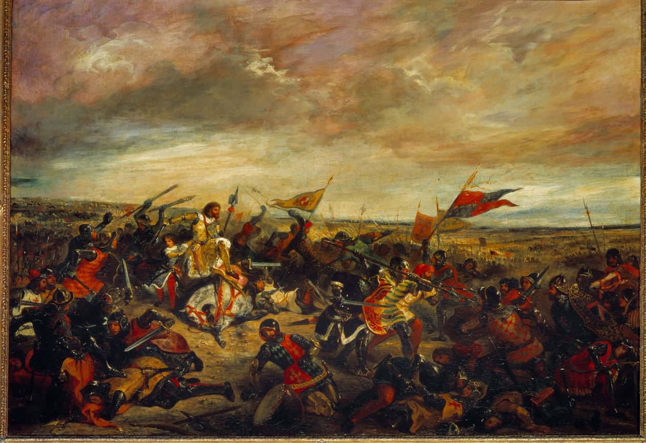 Slaget vid Poitiers eller kung John II Le Bon i slaget vid Poitiers den 19 september av Ferdinand Victor Eugene Delacroix