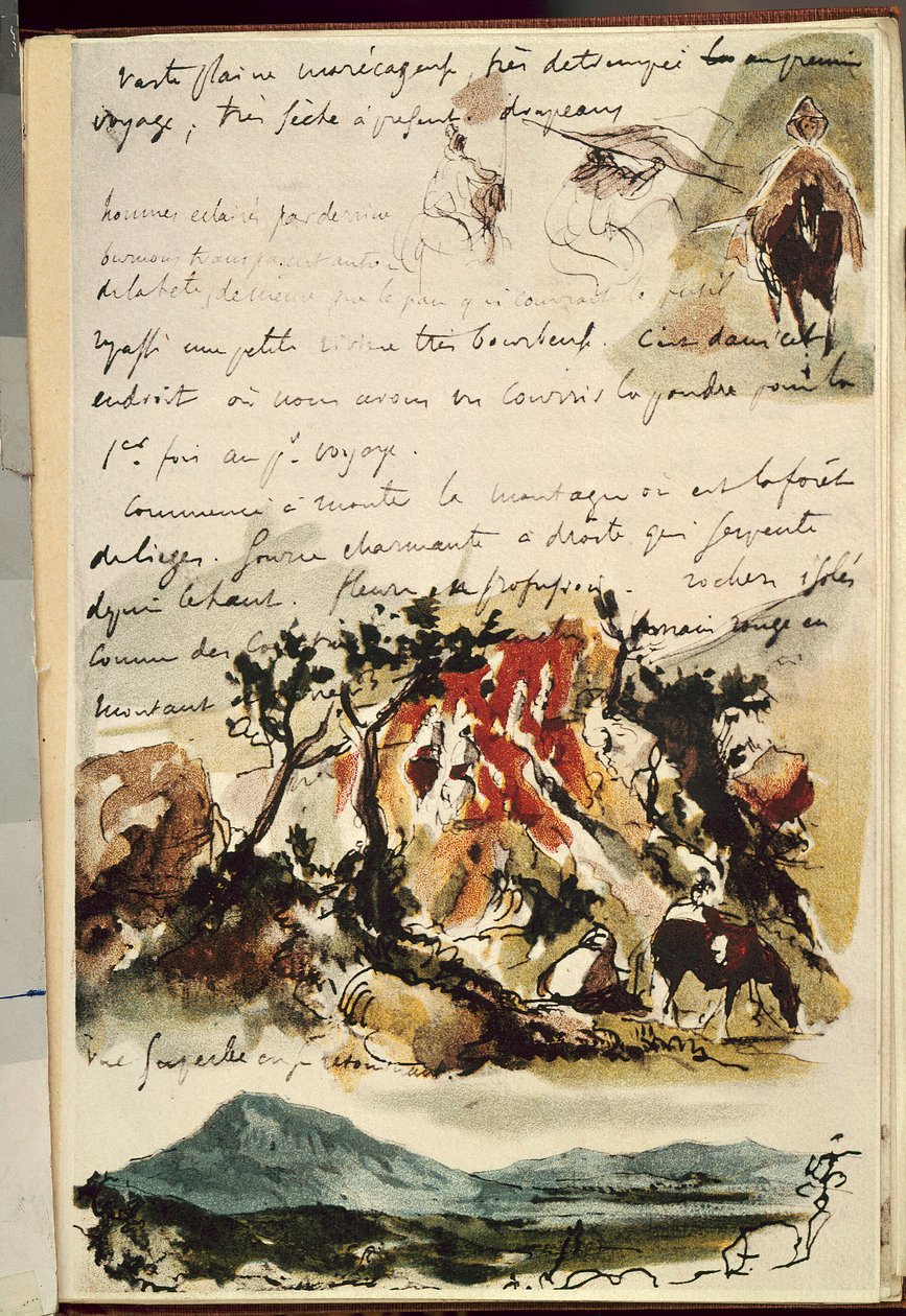Dokument från Marocko. Teckning av Eugene Delacroix (1798-1863) av Ferdinand Victor Eugene Delacroix