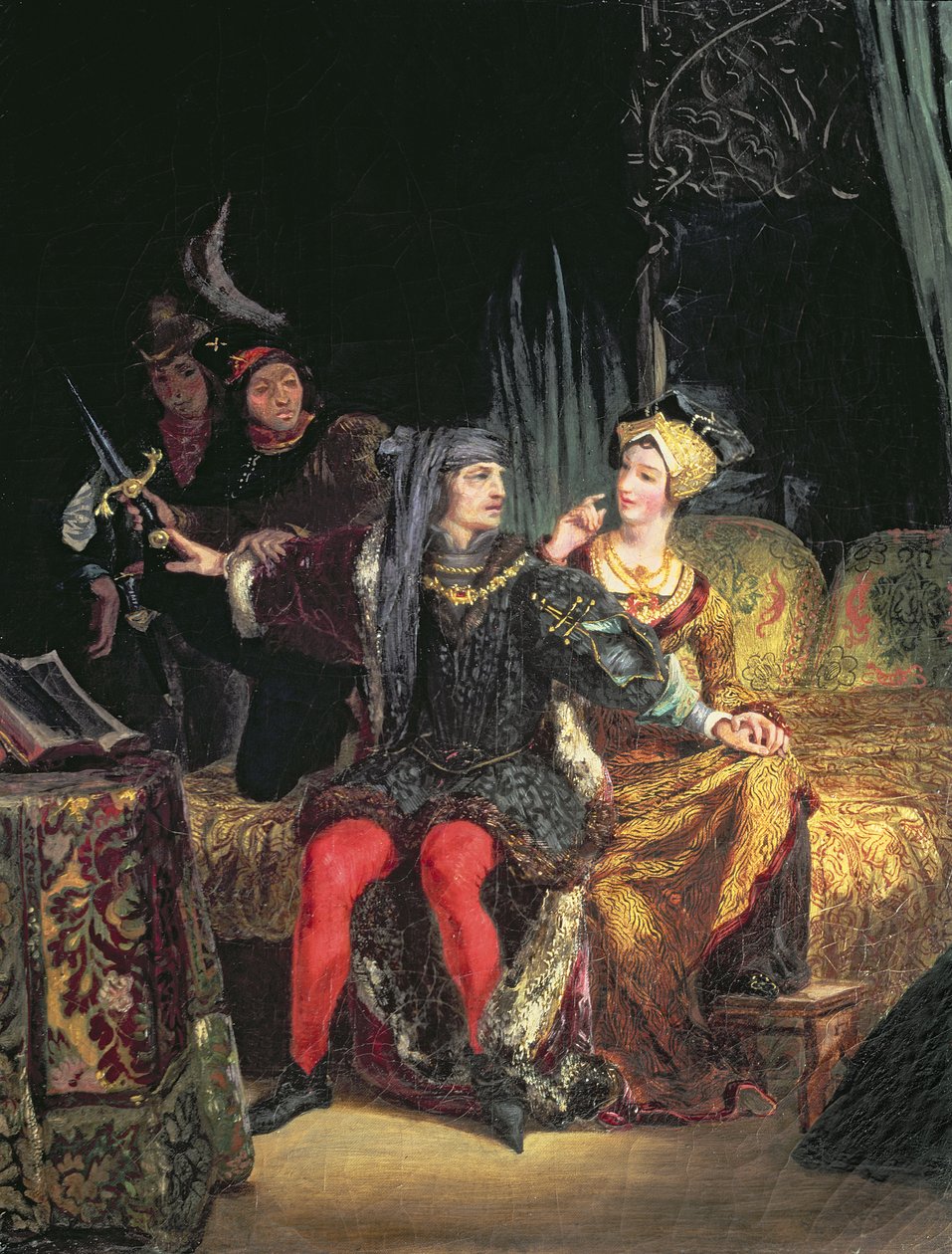 Karl VI (1380-1422) och Odette de Champdivers, ca 1824-26 av Ferdinand Victor Eugene Delacroix