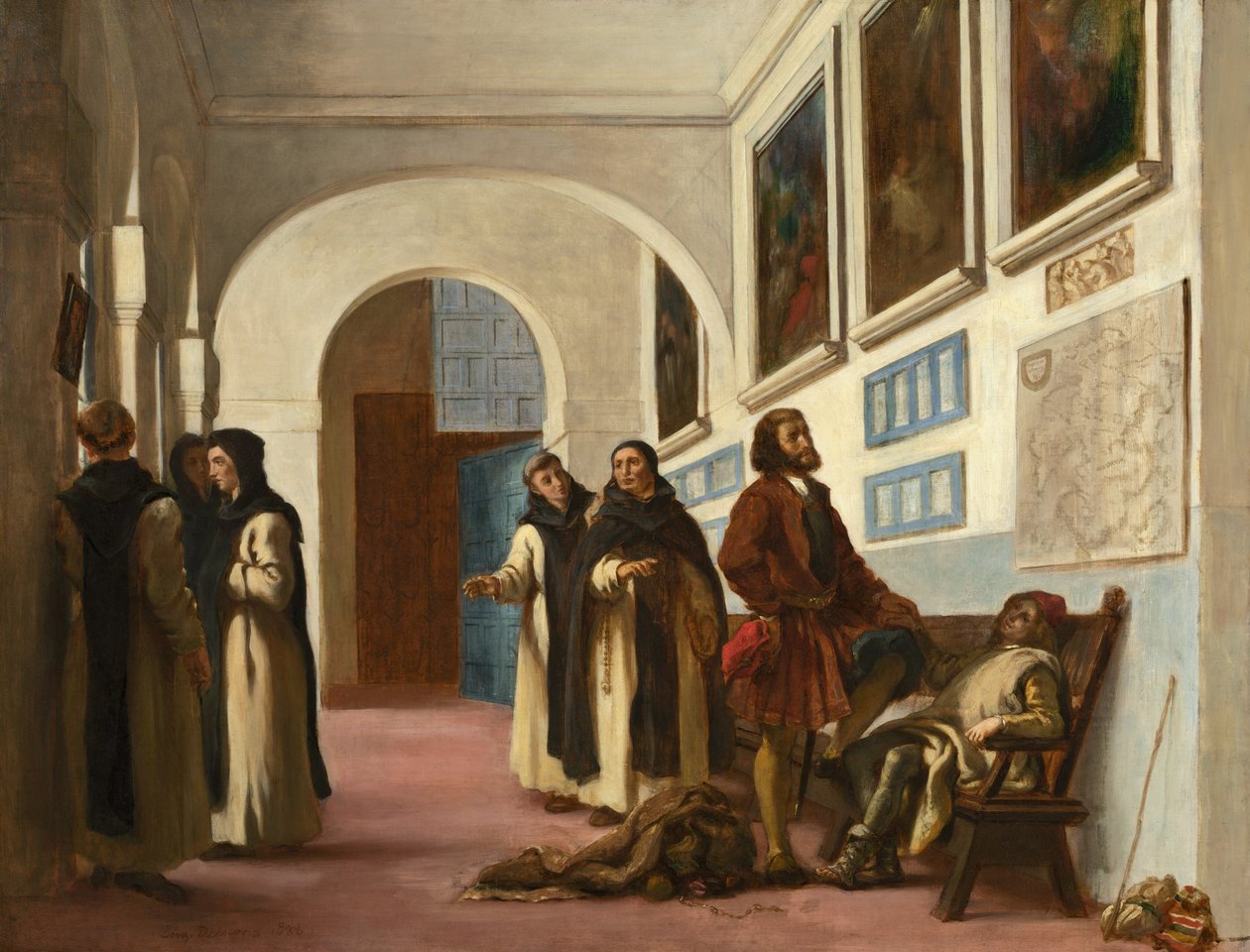 Christopher Columbus och hans söner på The Rabida av Ferdinand Victor Eugene Delacroix