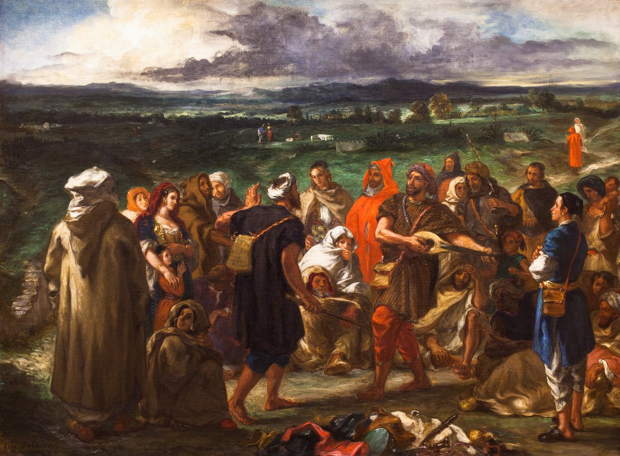 Arabiska komiker eller pajasar av Ferdinand Victor Eugene Delacroix