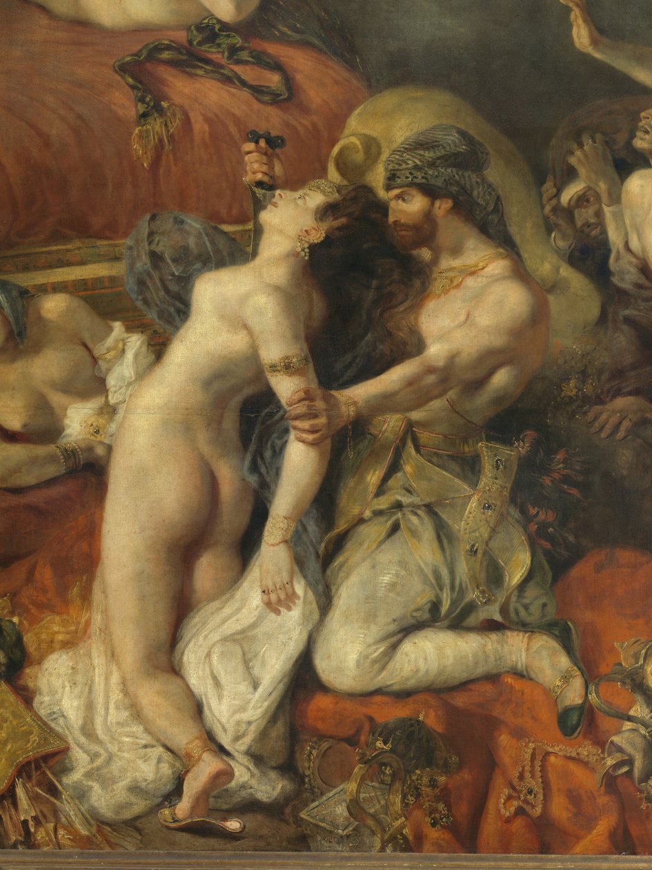 Detalj: Sardanapales död av Ferdinand Victor Eugene Delacroix