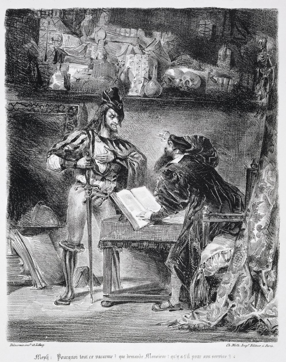 Första mötet mellan Faust och Mephistopheles: `Why all this Noise