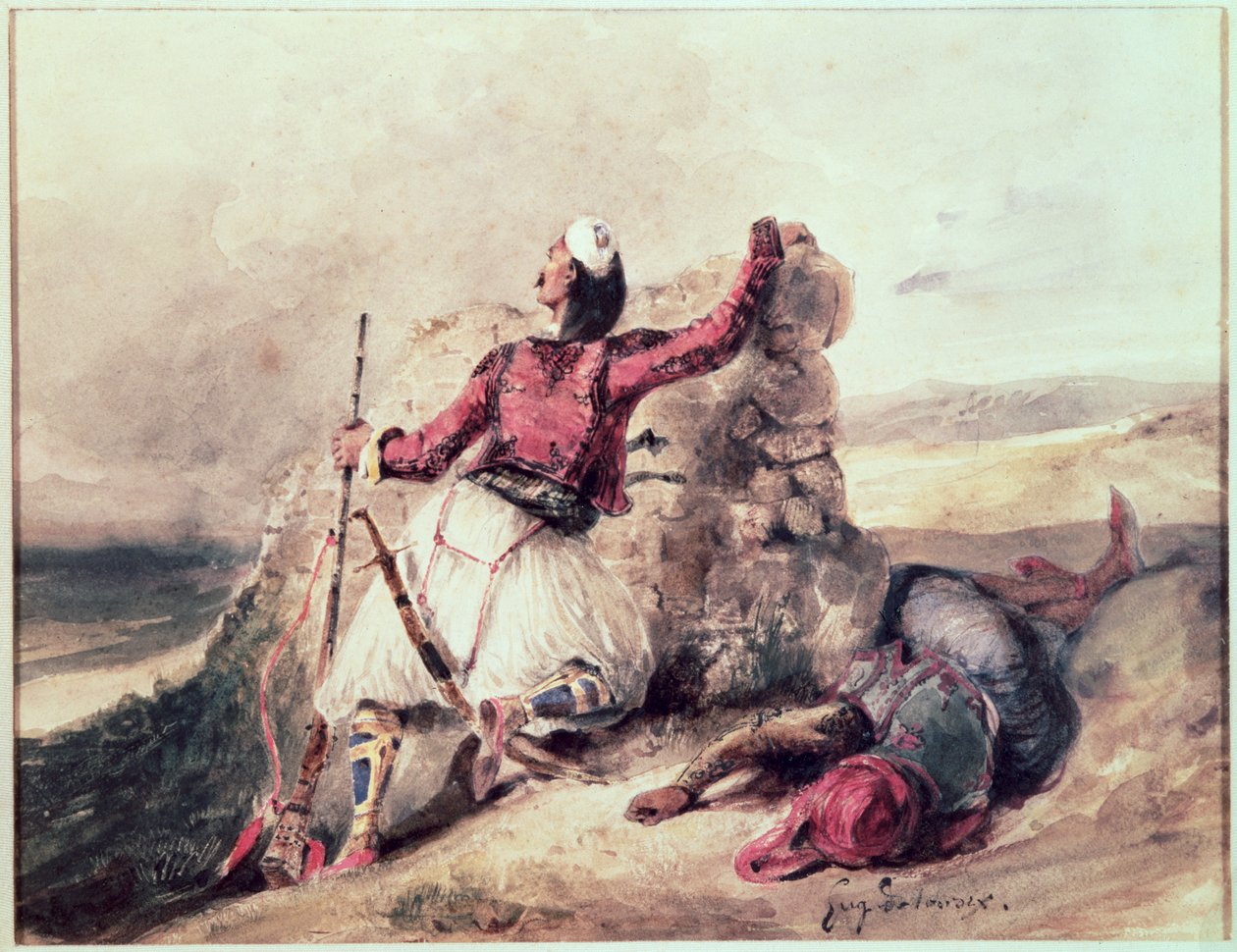 Greker under belägring av Ferdinand Victor Eugene Delacroix