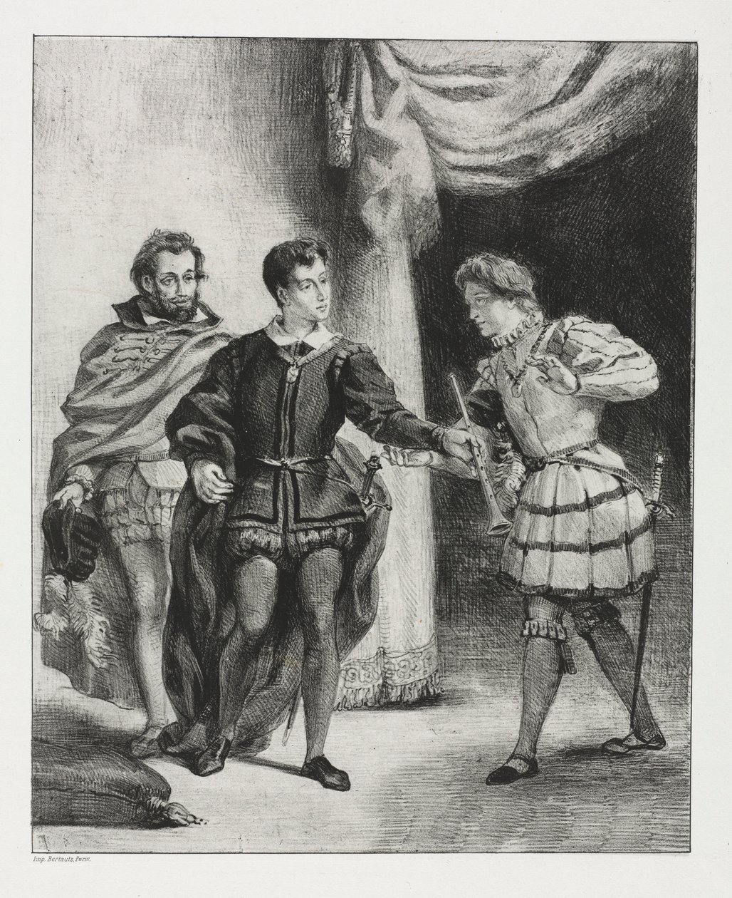 Hamlet: Hamlet och Guildenstern, 1834. av Ferdinand Victor Eugene Delacroix
