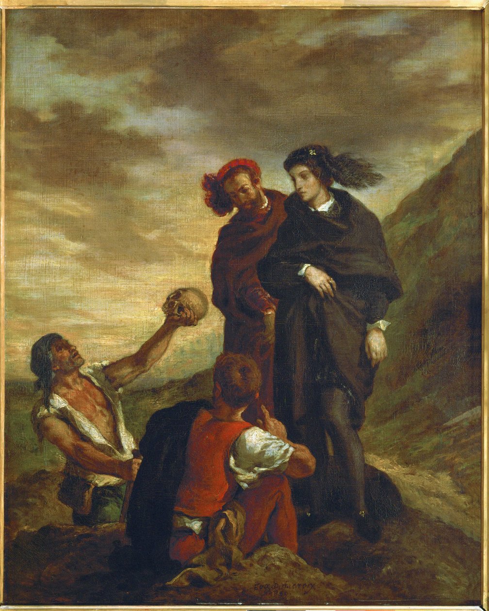 Hamlet och Horatio på kyrkogården... av Ferdinand Victor Eugene Delacroix