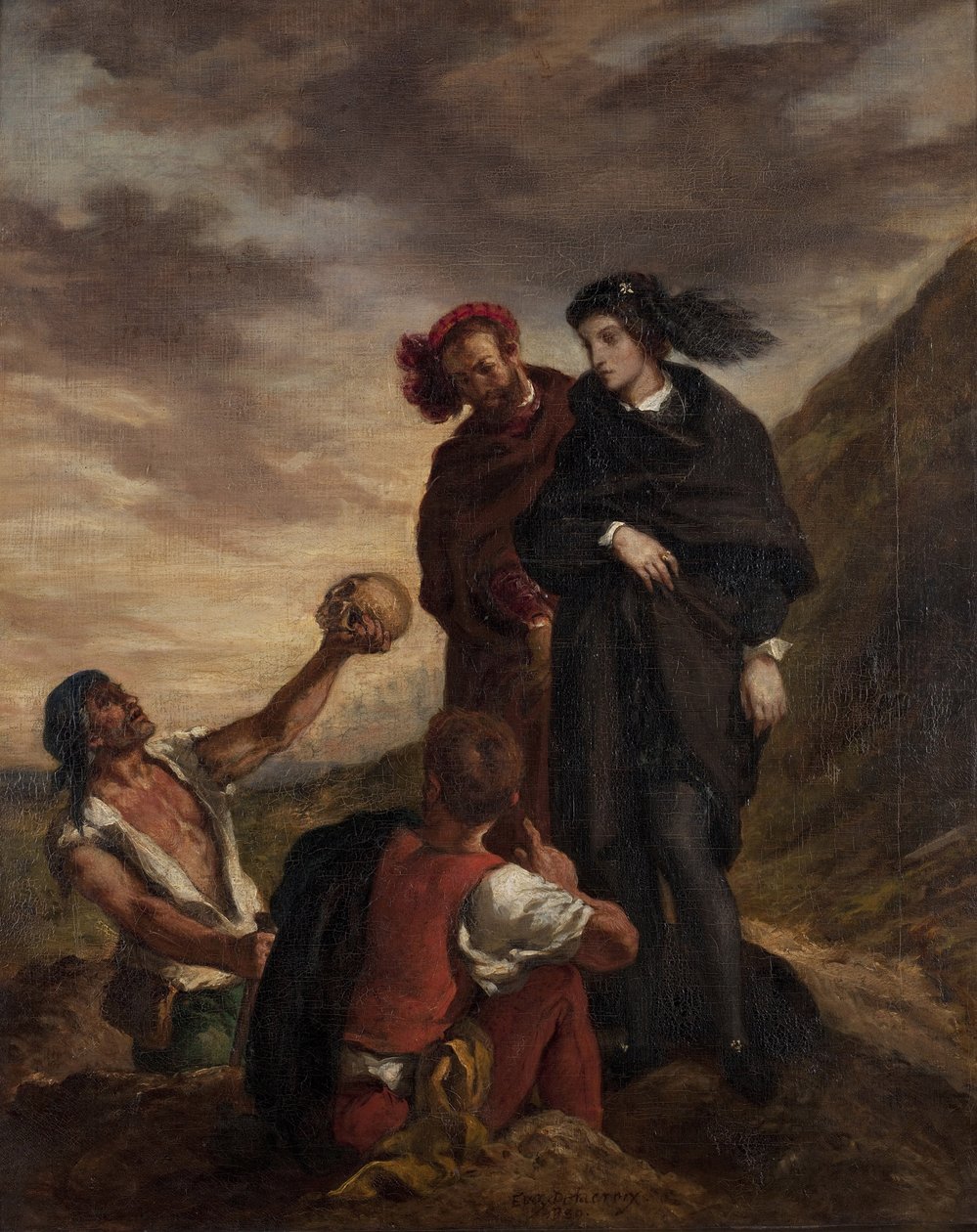 Hamlet och Horatio på kyrkogården av Ferdinand Victor Eugene Delacroix