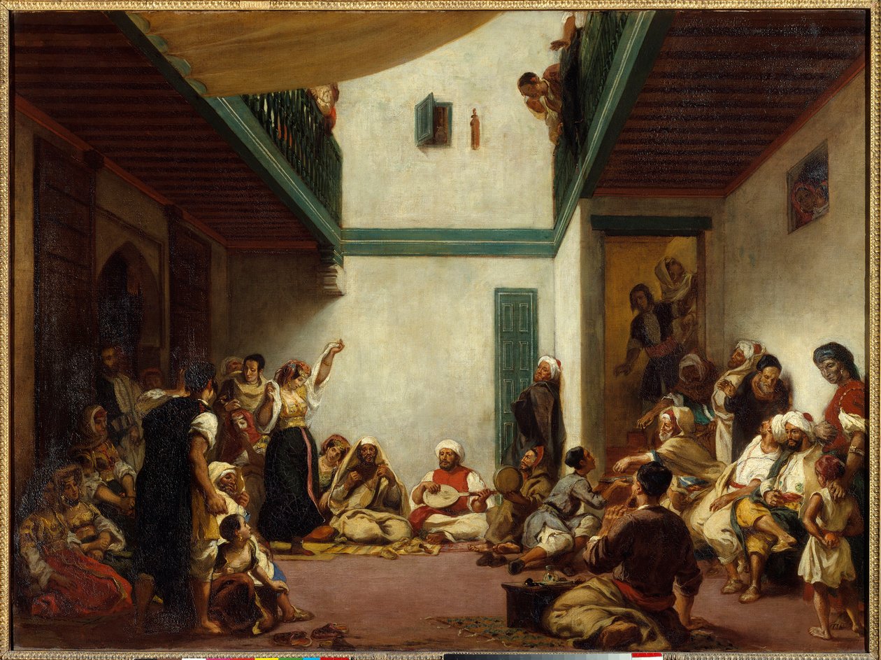 Judiskt bröllop i Marocko. Målning av Eugene Delacroix (1798-1863) av Ferdinand Victor Eugene Delacroix