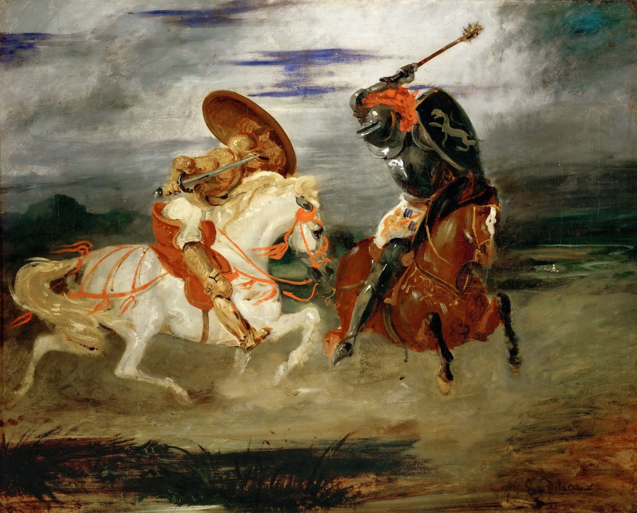 Riddare som slåss på landsbygden av Ferdinand Victor Eugene Delacroix