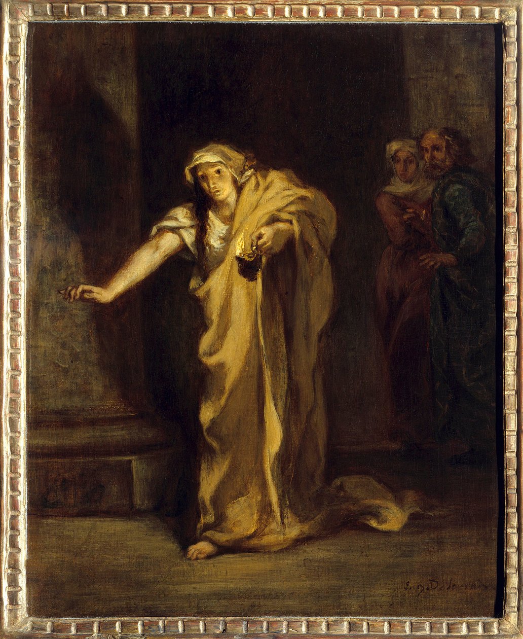 Lady Macbeth sömngångar Illustration av verket med samma namn av William Shakespeare (1564-1616). Målning av Eugene Delacroix (1798-1863) 1850 sön. 0,40 x 0,32 m Fredericton. Beaverbrook Art Gallery av Ferdinand Victor Eugene Delacroix
