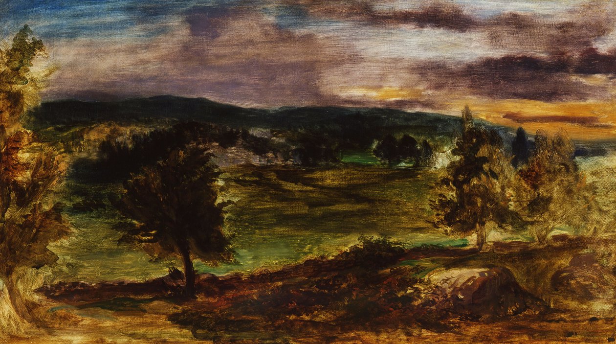 Landskap vid Champrosay , ca 1849 (olja på duk) av Ferdinand Victor Eugene Delacroix
