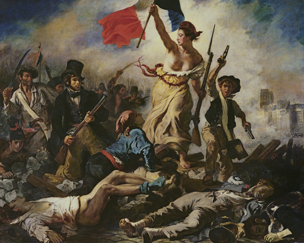 Liberty Leading the People, 28 juli 1830, c.1830-31 (olja på duk) (för detaljer se 95120) av Ferdinand Victor Eugene Delacroix
