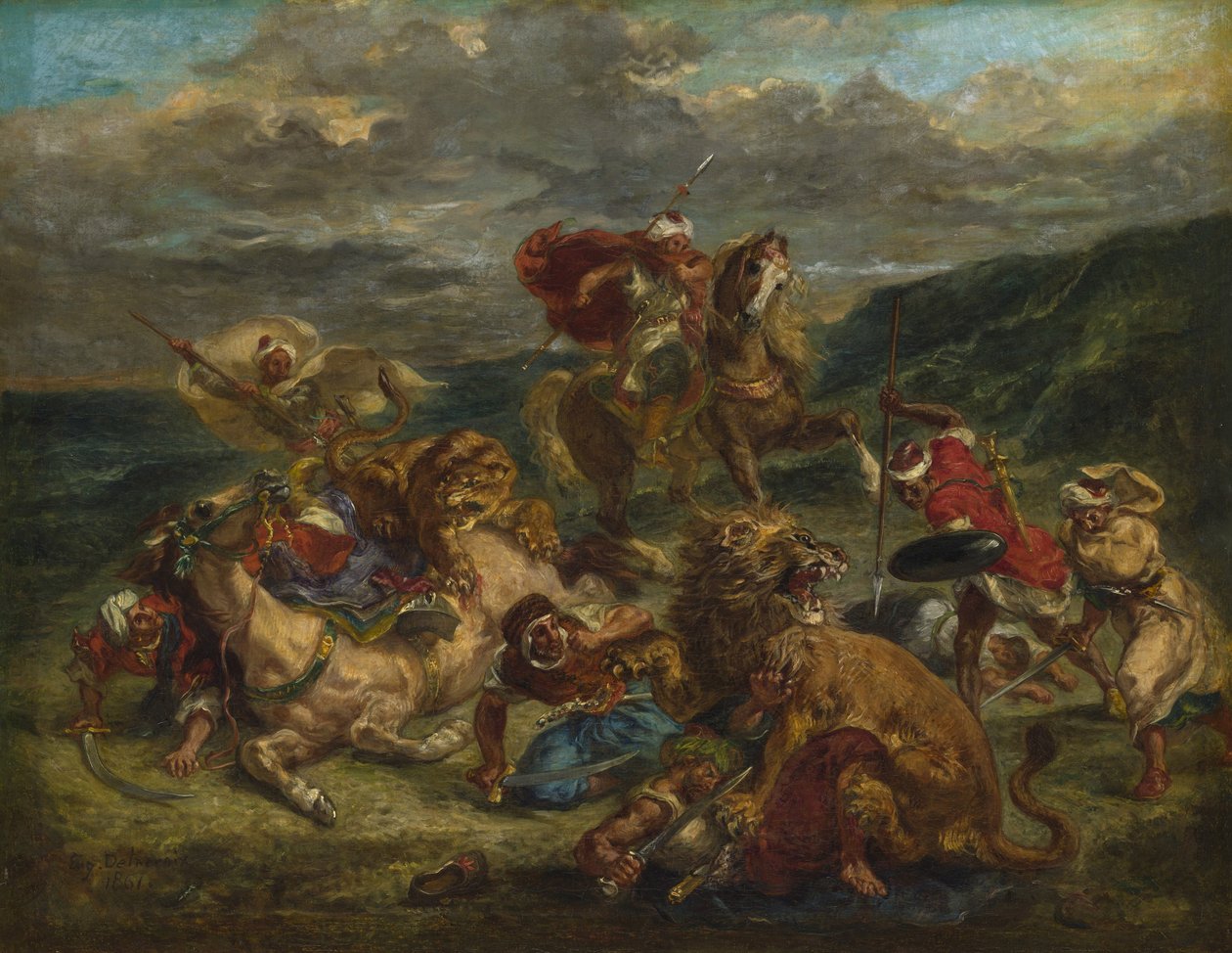 Lejonjakt, 1860-61 av Ferdinand Victor Eugene Delacroix