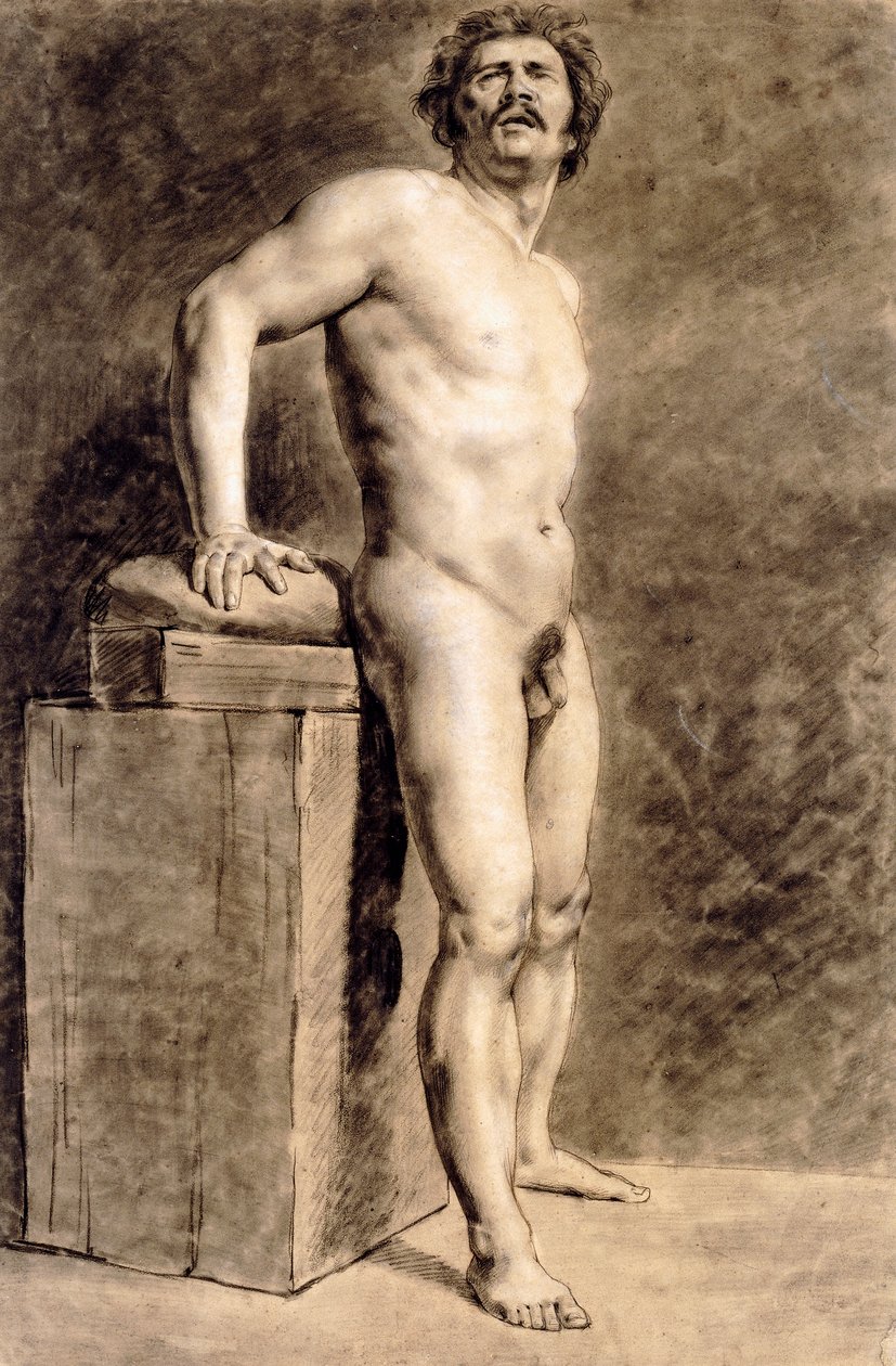 Manlig akademifigur, troligen Polonais, stående, 1821 av Ferdinand Victor Eugene Delacroix
