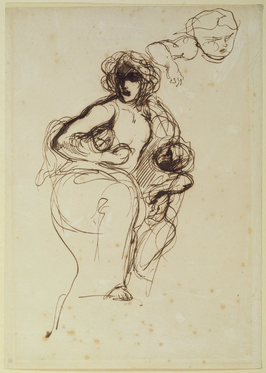 Medea, före 1838 av Ferdinand Victor Eugene Delacroix