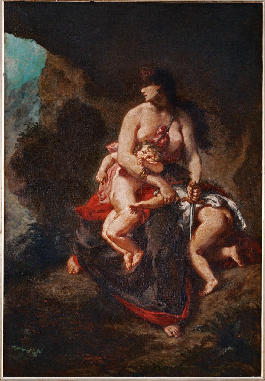 Medea furieuse - Vredgad Medea ... av Ferdinand Victor Eugene Delacroix
