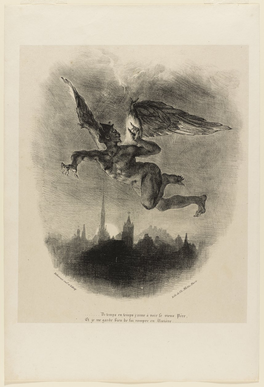 Mefistofeles i luften (frontispice från Faust) av Ferdinand Victor Eugene Delacroix