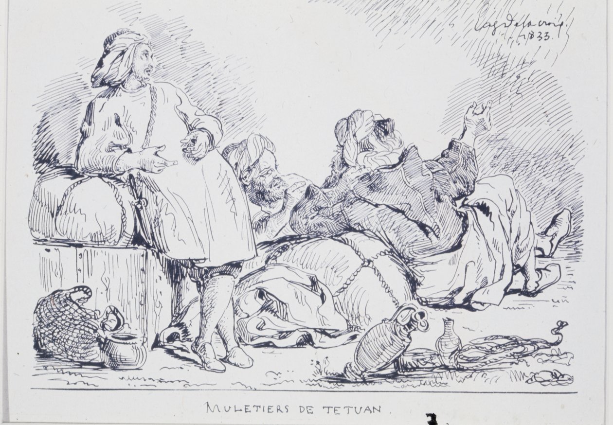 Mule-förare från Tetuán, 1833 av Ferdinand Victor Eugene Delacroix