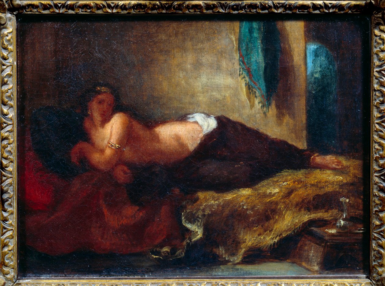 Odalisk. Målning av Eugene Delacroix (1798-1863) av Ferdinand Victor Eugene Delacroix