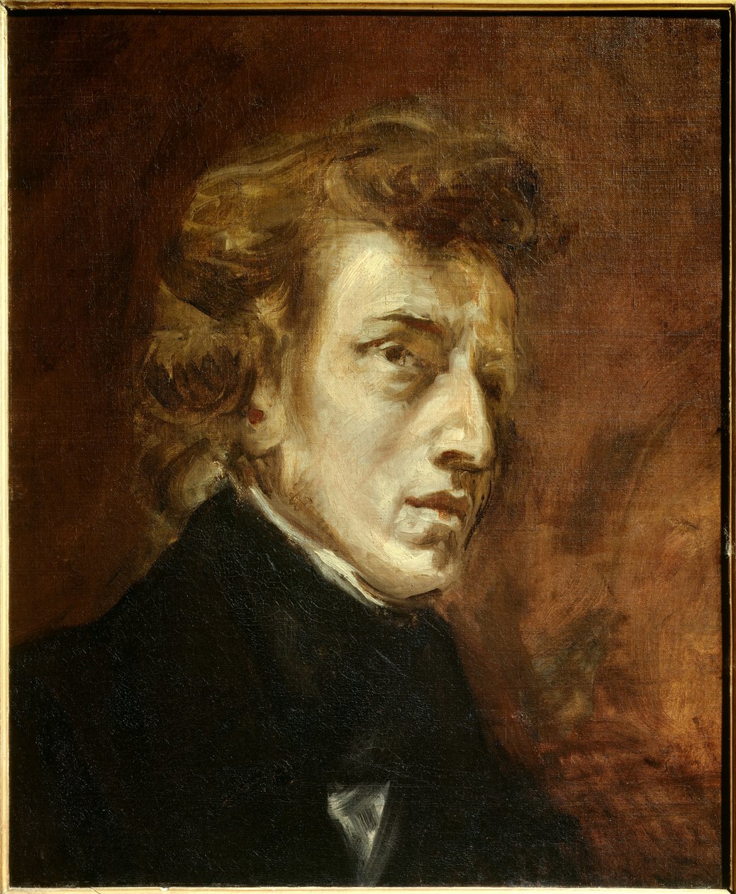 Porträtt av Frederic Chopin av Ferdinand Victor Eugene Delacroix