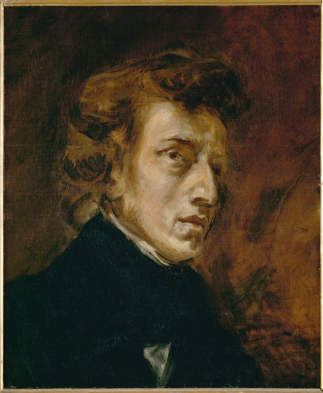 Porträtt av Frederic Chopin ... av Ferdinand Victor Eugene Delacroix