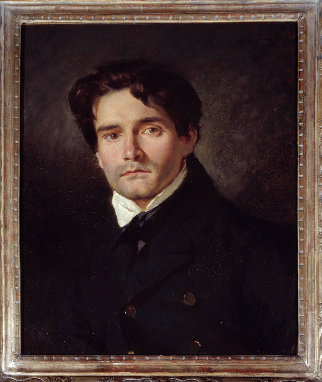 Porträtt av målaren Louis Riesener av Ferdinand Victor Eugene Delacroix