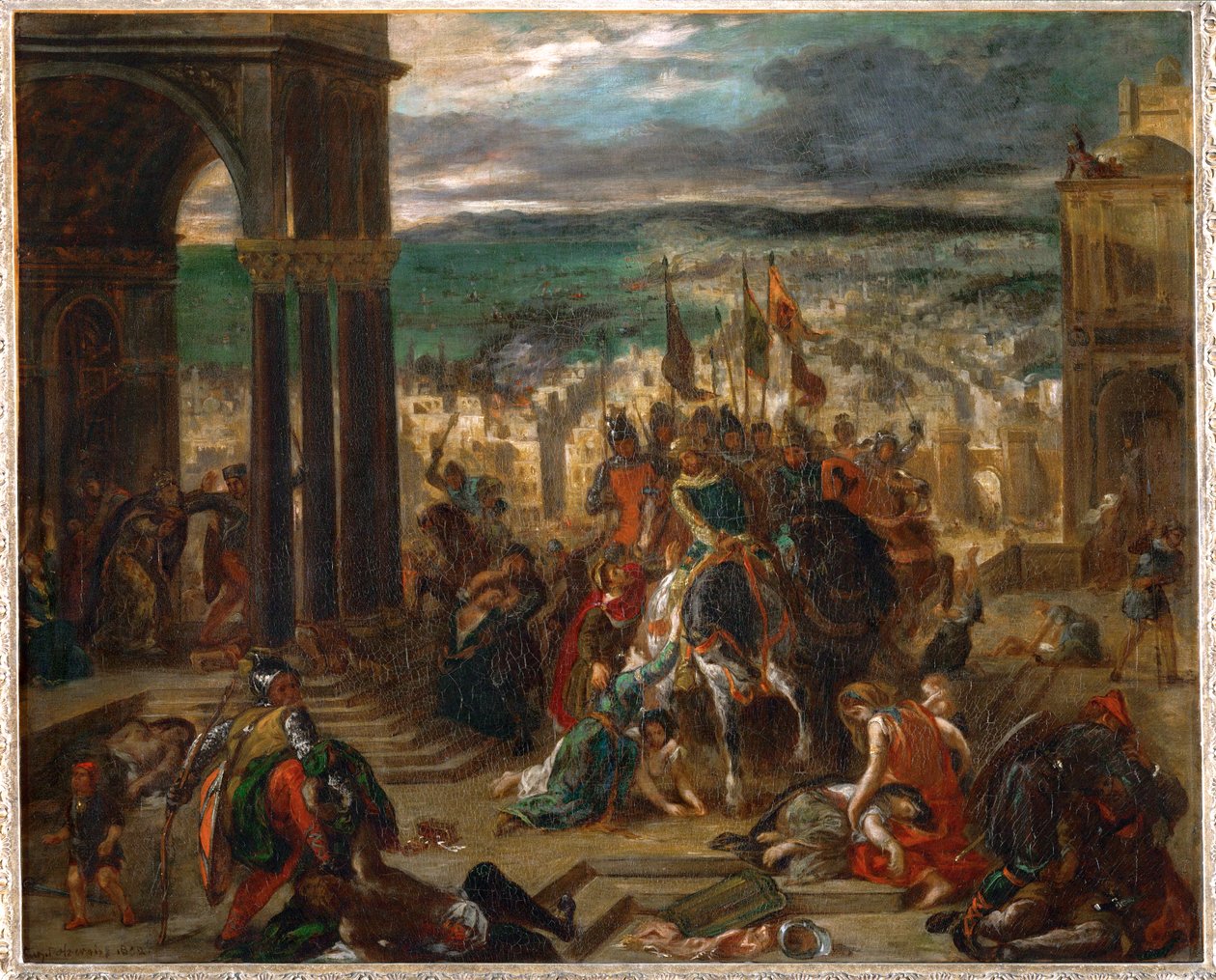 Prise de Constantinople par les Croises, Konstantinopel intaget av korsfararna ... av Ferdinand Victor Eugene Delacroix