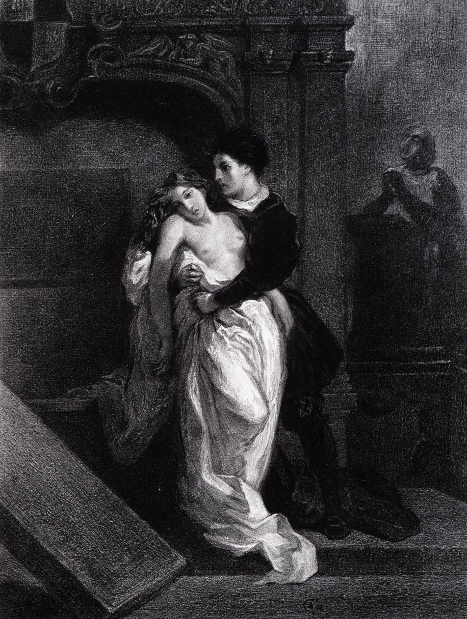 Romeo och Julia - gravyr av Eugene Delacroix av Ferdinand Victor Eugene Delacroix
