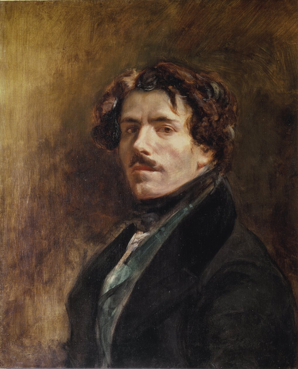 Självporträtt - olja på duk av Ferdinand Victor Eugene Delacroix