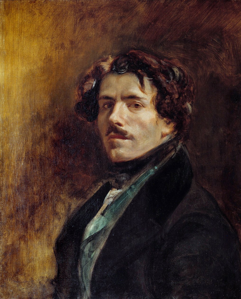 Självporträttmålning av Eugene Delacroix (1798-1863) 1837 sön. 0,65x0,54 m - Självporträtt av Eugene Delacroix (1798-1863) av Ferdinand Victor Eugene Delacroix